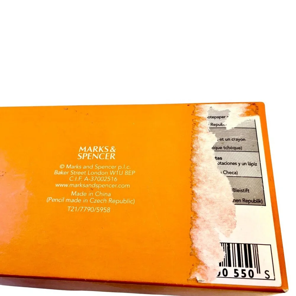Marks & Spencer Novelty Stationary Note Paper PEAS + Pencil Set New